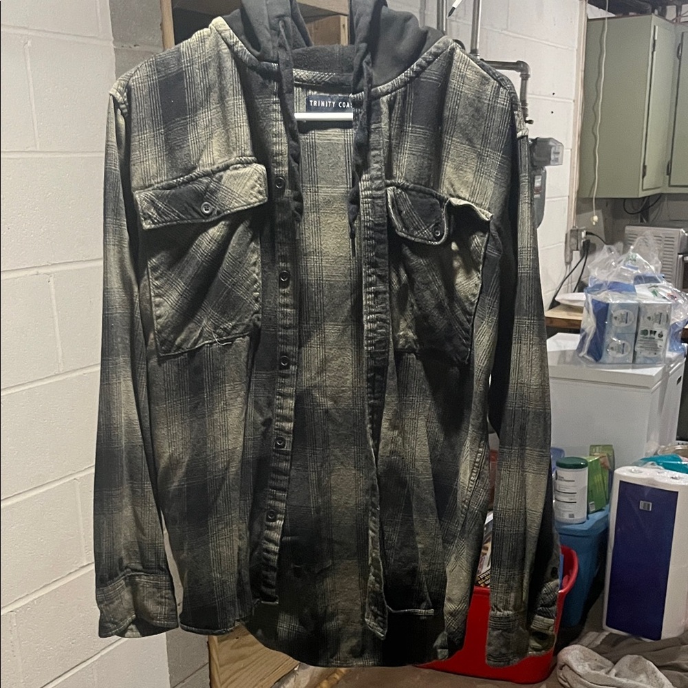 Trinity Coast Black and Gray Checkered Hoodie